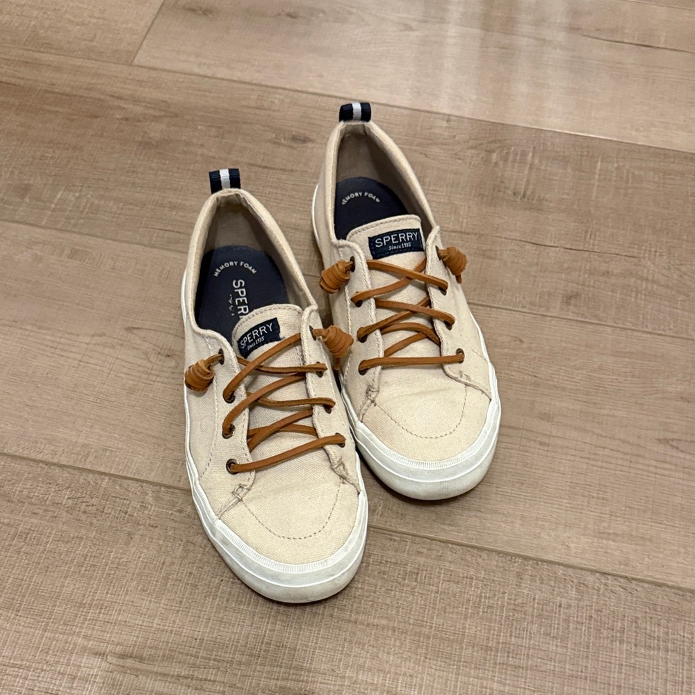 Sperry Cream Canvas Sneakers